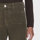 FRAME - 70's Cropped Wide Leg Corduroy -- Rich Military