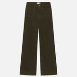 FRAME - 70's Cropped Wide Leg Corduroy -- Rich Military