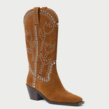 Roeffler Randall - Wilder Cacao Studded Suede Boot