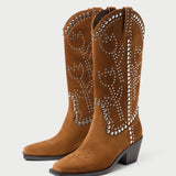 Roeffler Randall - Wilder Cacao Studded Suede Boot