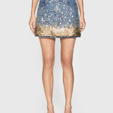 FRAME - The Atelier Champagne Skirt -- Gold Embellished