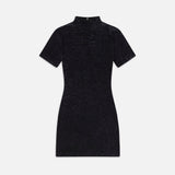 FRAME - Velvet Mini Dress -- Black