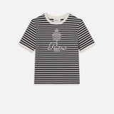 FRAME - Ritz Striped Baby Tee -- Navy Multi