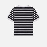 FRAME - Striped Baby Tee -- Black Multi