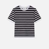 FRAME - Striped Baby Tee -- Black Multi