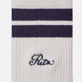 FRAME - Ritz Striped Athletic Sock -- White