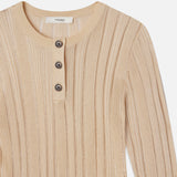 FRAME - Laddered Rib Henley -- Cream