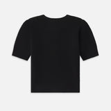 FRAME - Shrunken Short Sleeve Cardi -- Black