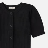 FRAME - Shrunken Short Sleeve Cardi -- Black