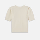 FRAME - Shrunken Short Sleeve Cardi -- Cream