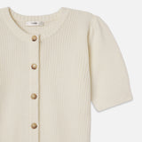 FRAME - Shrunken Short Sleeve Cardi -- Cream