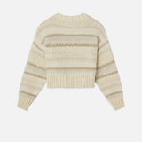 FRAME - Textured Stripe Sweater -- Cream Multi