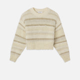 FRAME - Textured Stripe Sweater -- Cream Multi