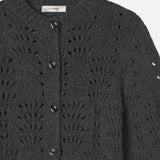 FRAME - Textured Stitch Cardigan -- Dark Gris Heather