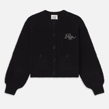 FRAME - Ritz Mixed Stitch Sweater -- Black