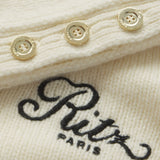 FRAME - Ritz Button Detail Sweater -- Cream