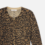 FRAME - The Leopard Cashmere Cardi -- Sand Multi