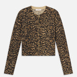 FRAME - The Leopard Cashmere Cardi -- Sand Multi