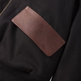 FRAME - Mixed Leather Bomber -- Black