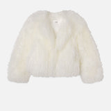 FRAME - Shaggy Shearling Coat -- Cream