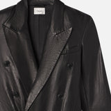 FRAME - Tailored Leather Coat -- Black