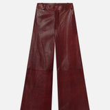 FRAME - The Wide Leather Trouser -- Syrah Red