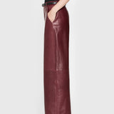 FRAME - The Wide Leather Trouser -- Syrah Red