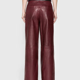 FRAME - The Wide Leather Trouser -- Syrah Red