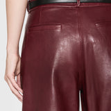 FRAME - The Wide Leather Trouser -- Syrah Red