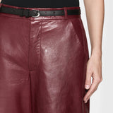 FRAME - The Wide Leather Trouser -- Syrah Red