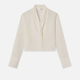 FRAME - Shawl Collar Blouse -- Cream