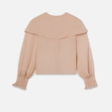 FRAME - Sheer Ruffle Blouse -- Light Petal