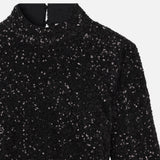 FRAME - Cropped Sequin Top -- Black