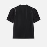 FRAME - Lace Shoulder Inset Blouse -- Black