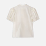 FRAME - Lace Shoulder Inset Blouse -- Cream