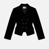 FRAME - Shrunken Velvet Blazer -- Black