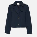 FRAME - Short Trench Jacket -- Navy