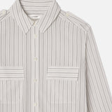 FRAME - The Striped Pocket Shirt -- Cream Multi