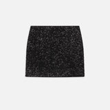 FRAME - Sequin Mini Skirt -- Black