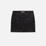 FRAME - Sequin Mini Skirt -- Black