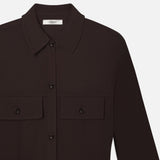 FRAME - Jersey Button Up Shirt -- Chocolate Brown