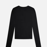 FRAME - The Satin Trim Henley -- Black