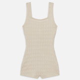 FRAME - The Cable Knit Playsuit -- Cream