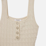 FRAME - The Cable Knit Playsuit -- Cream