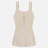 FRAME - The Cable Knit Playsuit -- Cream