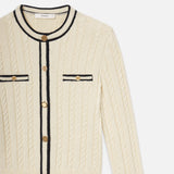 FRAME - The Trimmed Cardi -- Cream Multi