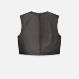 FRAME - The Leather Vest -- Black