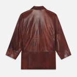 FRAME - Oversized Leather Jacket -- Bourbon