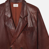 FRAME - Oversized Leather Jacket -- Bourbon