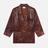 FRAME - Oversized Leather Jacket -- Bourbon